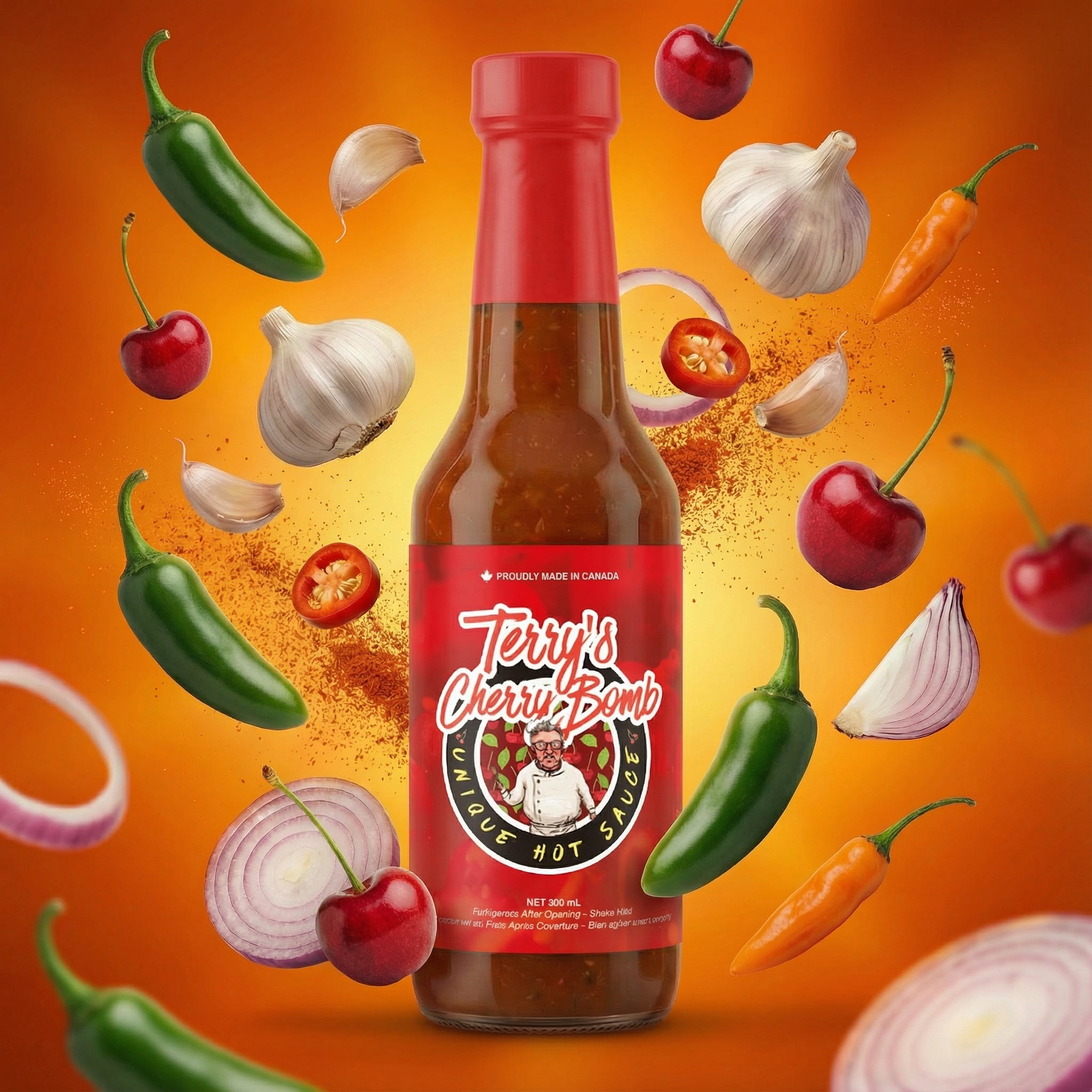 Terry's Cherry Bomb Unique Hot Sauce (300ml)